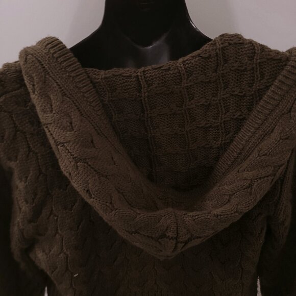 Green Cropped Hoodie Cardigan - Picture 6 of 7